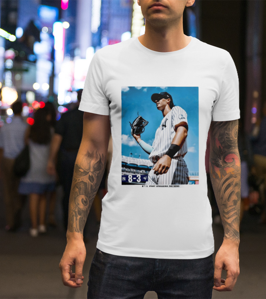 New York Yankees Player 8 3 Start Spreading The News T-Shirt