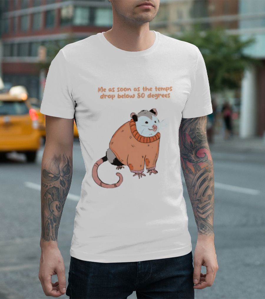 Opossum Cozy Sweater Temps Below 80 Degrees T-Shirt