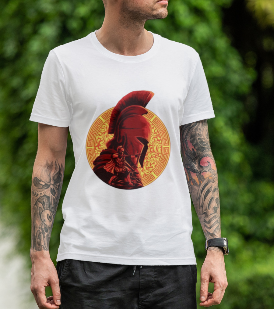 The Odyssey Spartan Warrior Archer Greek Helmet Mythology Heroic T-Shirt