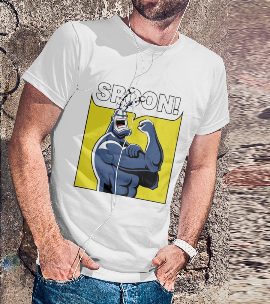 Spoon Mighty Hero Cartoon Catchphrase T-Shirt