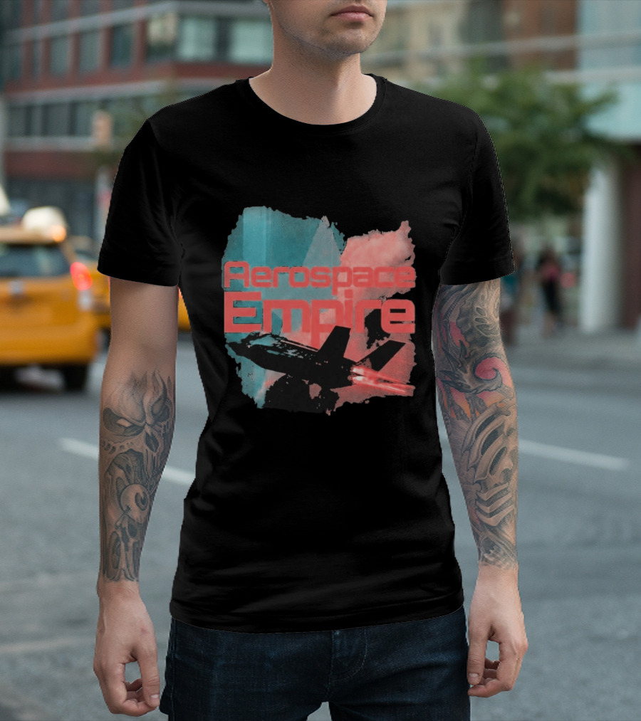 Aerospace Empire Futuristic Jet With Vapor Trails And Vibrant Color Palette T-Shirt