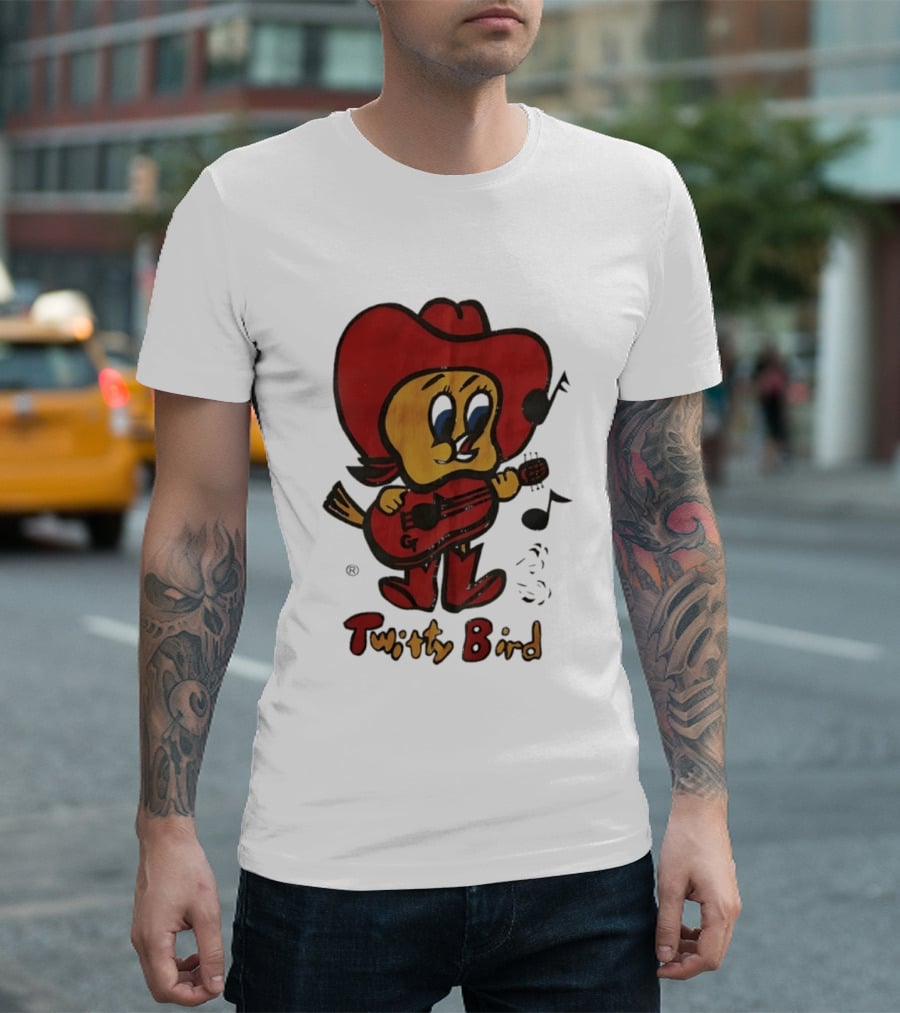 Twitty Bird Cowboy Musician Playing Guitar T-Shirt