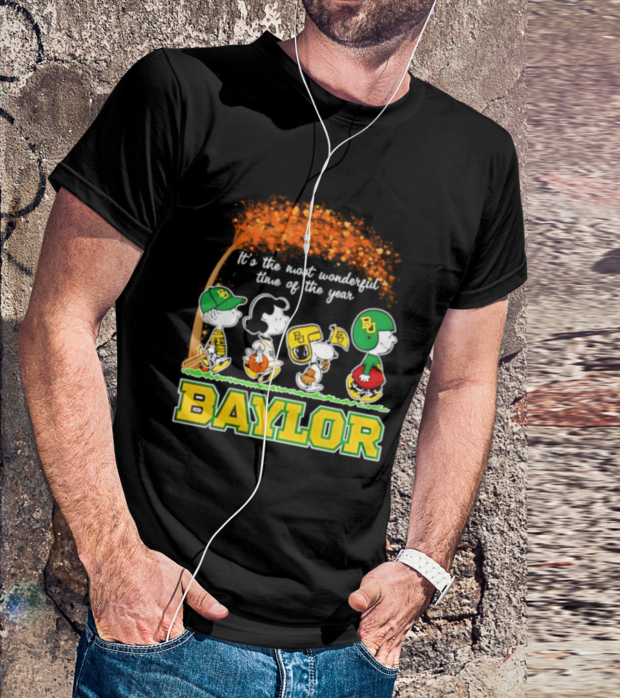 Baylor Bears Peanuts It's The Most Wonderful Time Of The Year Halloween 2026 Charlie Brown Snoopy Woodstock T-Shirt