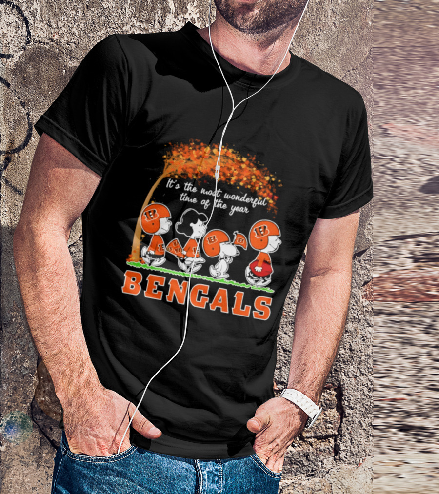 Cincinnati Bengals Peanuts It's The Most Wonderful Time Of The Year Halloween 2026 T-Shirt