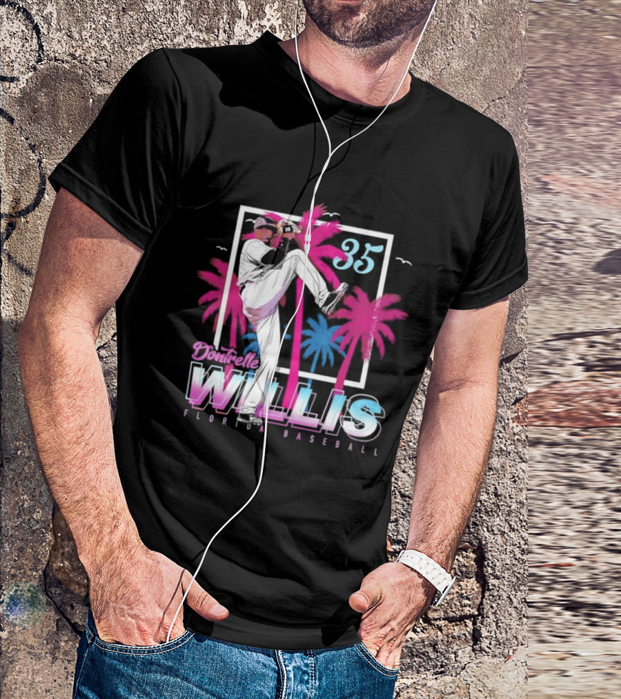 Dontrelle Willis 35 Florida Baseball Palm Trees T-Shirt