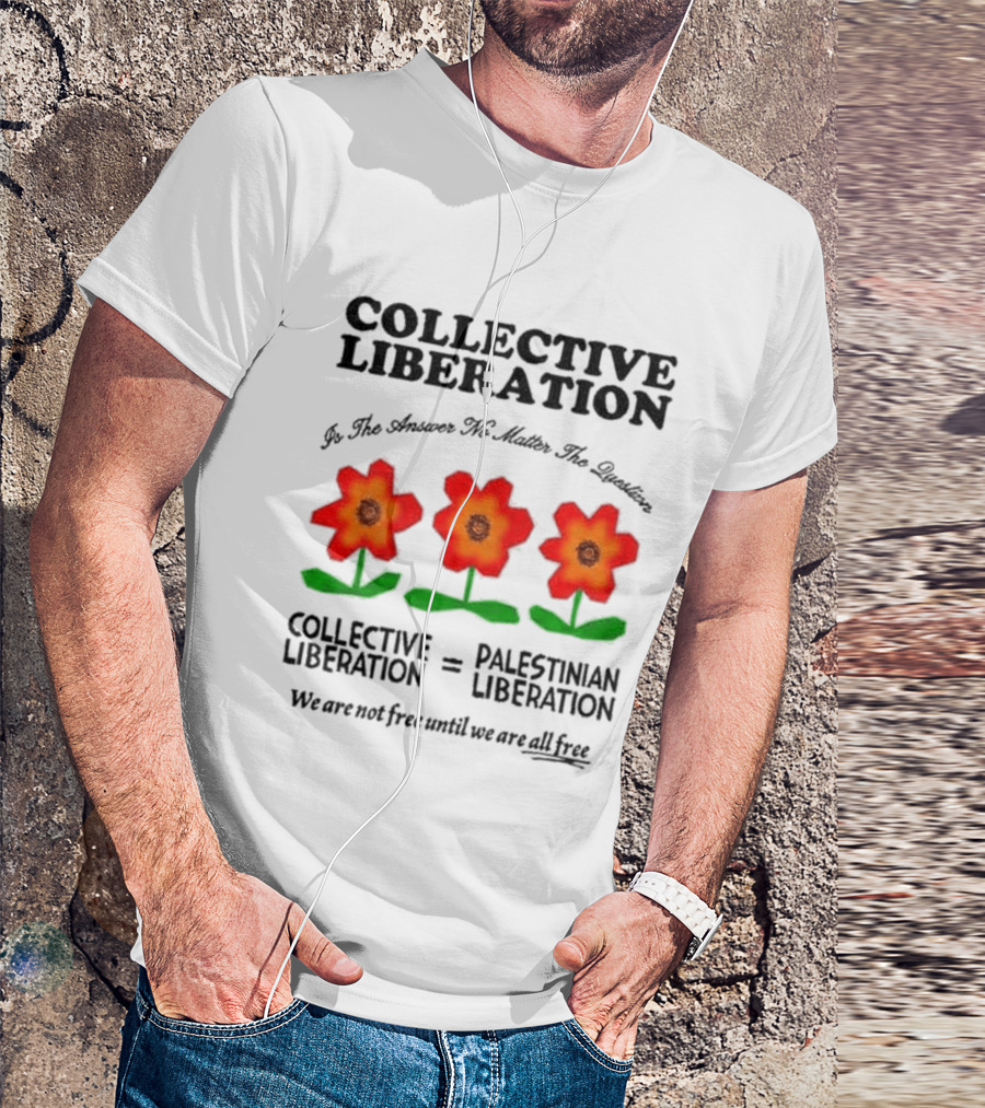 Zayn CHNGE X Anees Collective Liberation Palestinian Equality Floral Message T-Shirt