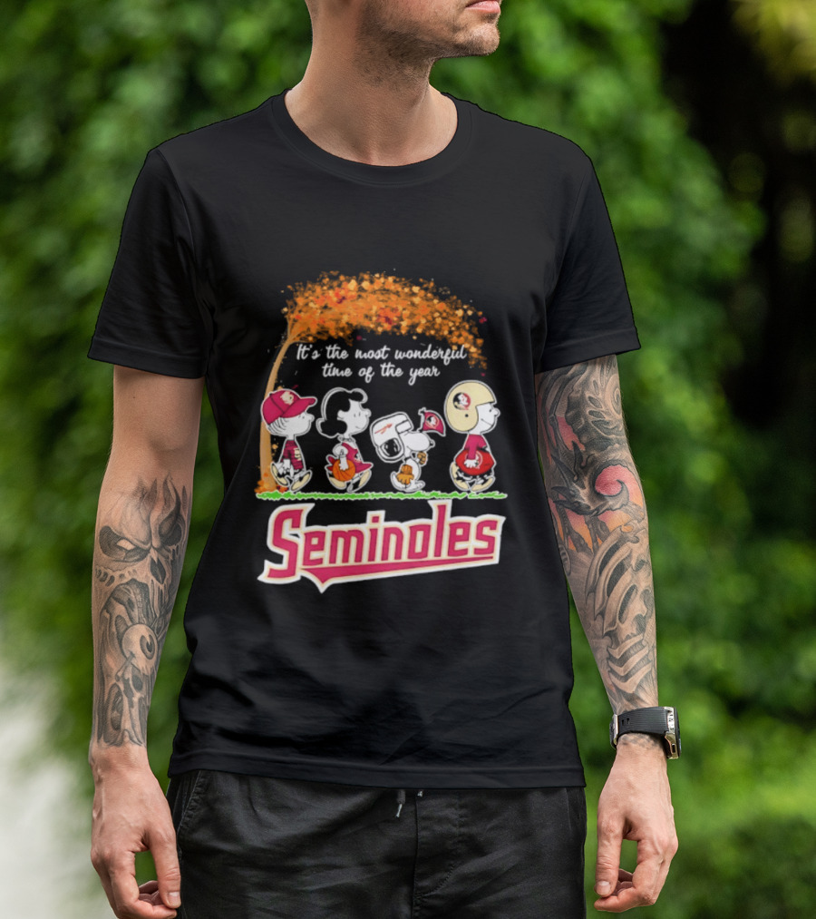 Florida State Seminoles Peanuts Halloween 2026 It's The Most Wonderful Time Of The Year T-Shirt