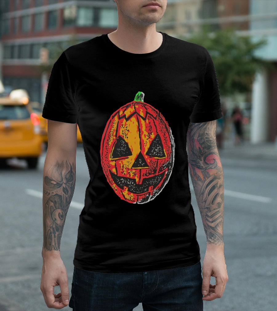 Halloween Trio Pumpkin Jack O' Lantern Black And Orange T-Shirt