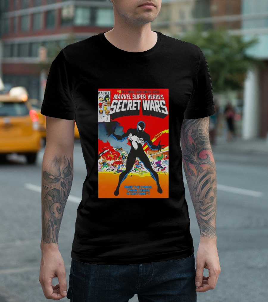 Marvel Super Heroes Secret Wars Number 8 Black Costume Amid The Chaos There Comes A Costume T-Shirt