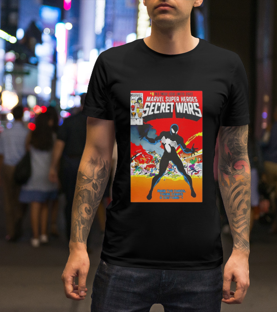 Marvel Super Heroes Secret Wars Number 8 Black Costume Amid The Chaos There Comes A Costume T-Shirt