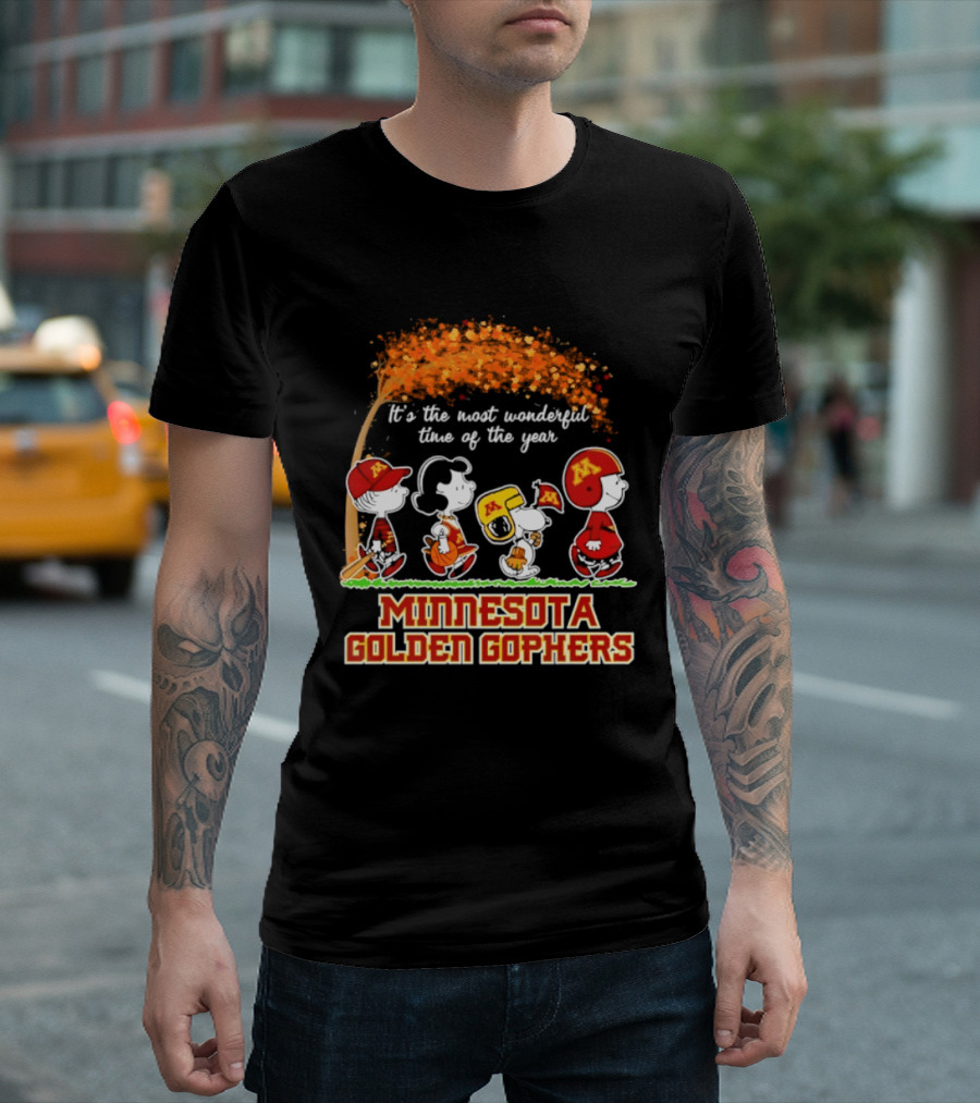 Minnesota Golden Gophers Peanuts It's The Most Wonderful Time Of The Year Halloween 2026 T-Shirt