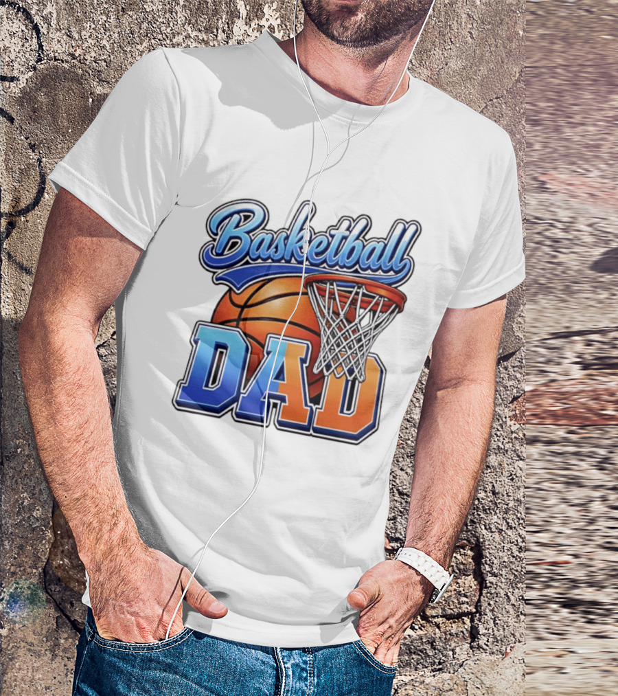 Basketball Dad Father Hoops Sports Fan Basketball Gift Dad T-Shirt