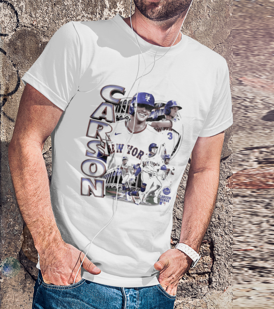 Carson Benge New York Mets MLB Baseball Collage T-Shirt