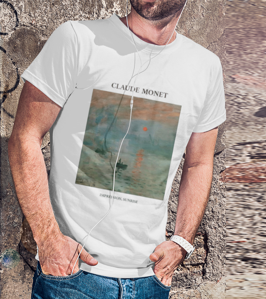 Claude Monet Impression Sunrise Oil Painting T-Shirt
