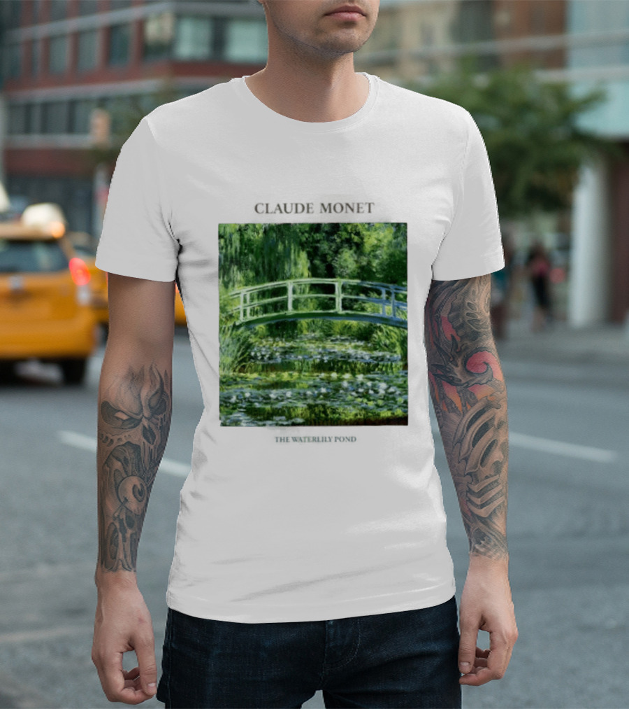 Claude Monet The Waterlily Pond Painting Scenic Landscape T-Shirt