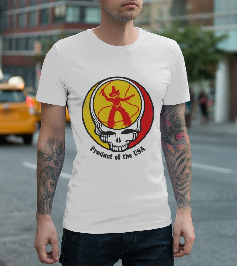 Dead Set Texas Pete Hot Sauce Cowboy Roper Skull USA T-Shirt