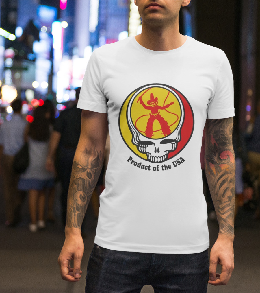 Dead Set Texas Pete Hot Sauce Cowboy Roper Skull USA T-Shirt