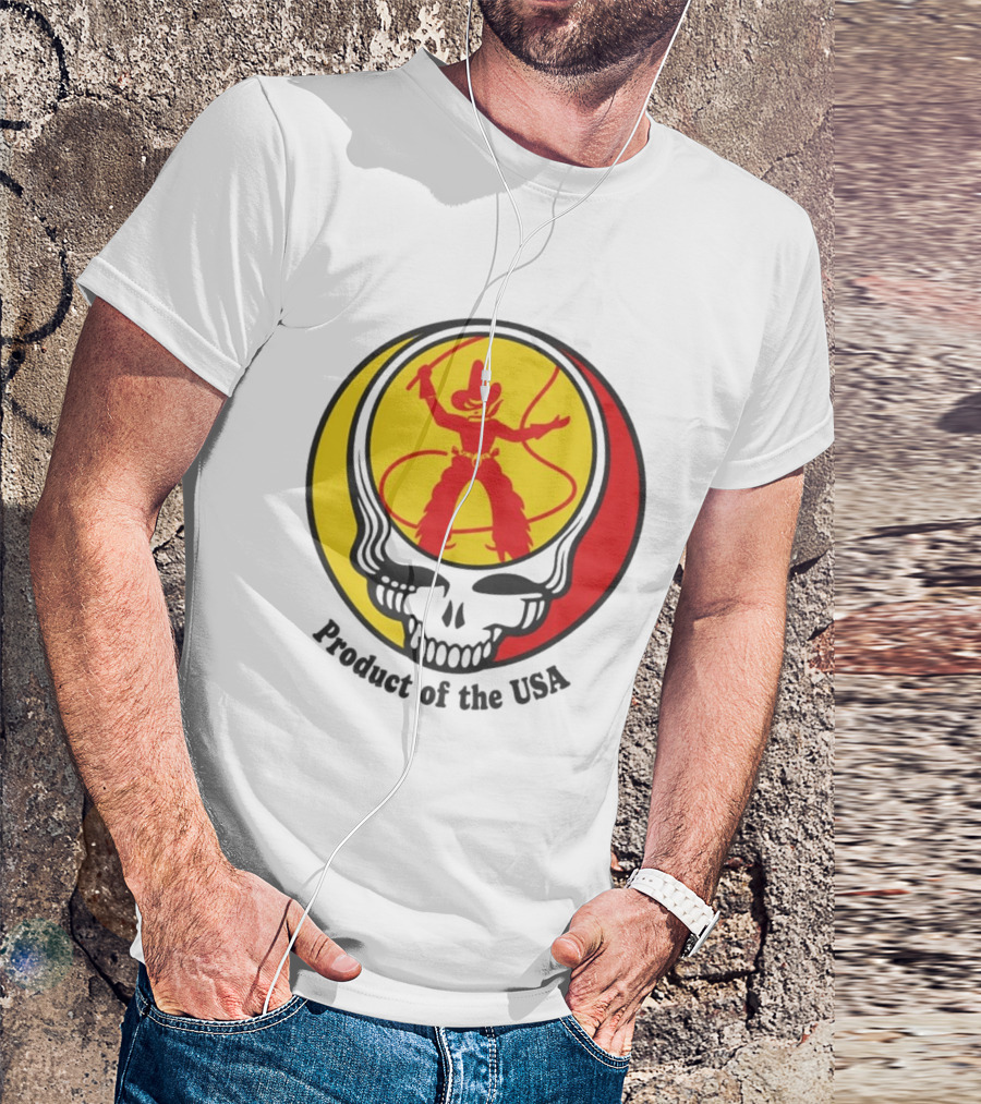 Dead Set Texas Pete Hot Sauce Cowboy Roper Skull USA T-Shirt