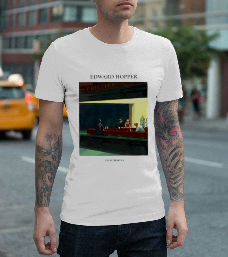Edward Hopper Nighthawks Phillies Painting T-Shirt