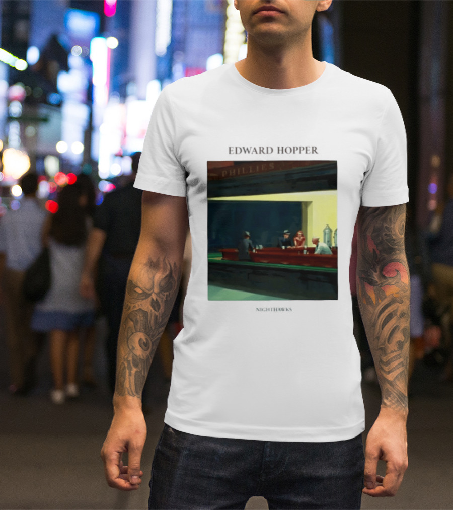 Edward Hopper Nighthawks Phillies Painting T-Shirt