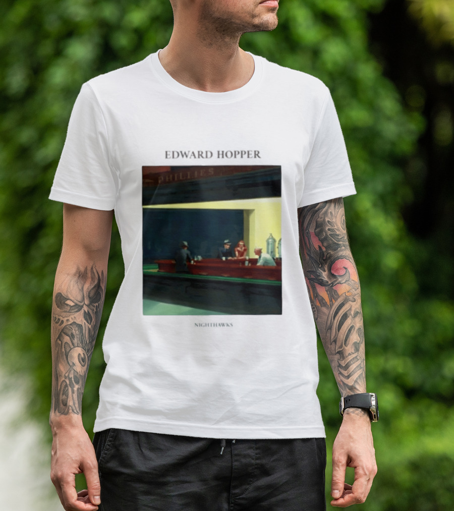 Edward Hopper Nighthawks Phillies Painting T-Shirt