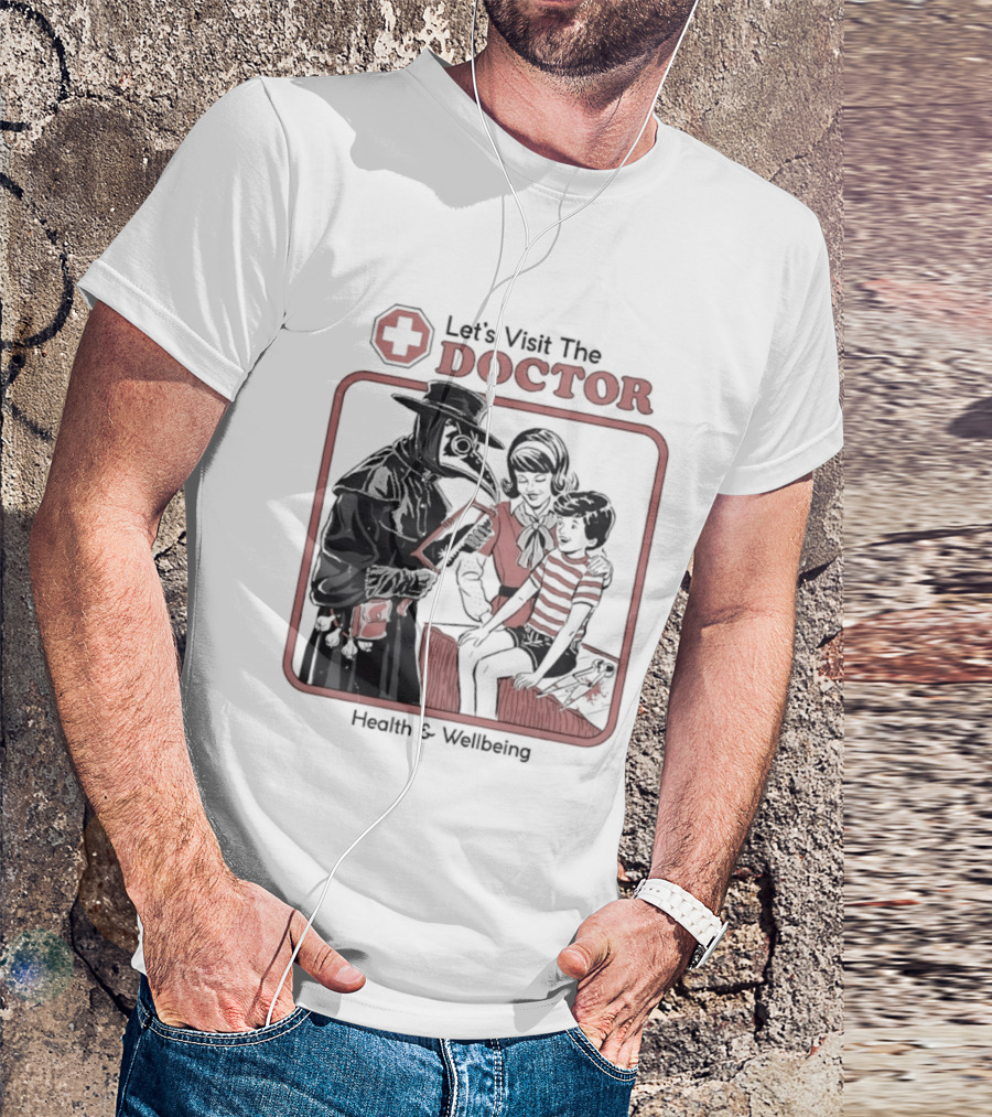Let's Visit The Doctor Health And Wellbeing Vintage Medical Scene T-Shirt