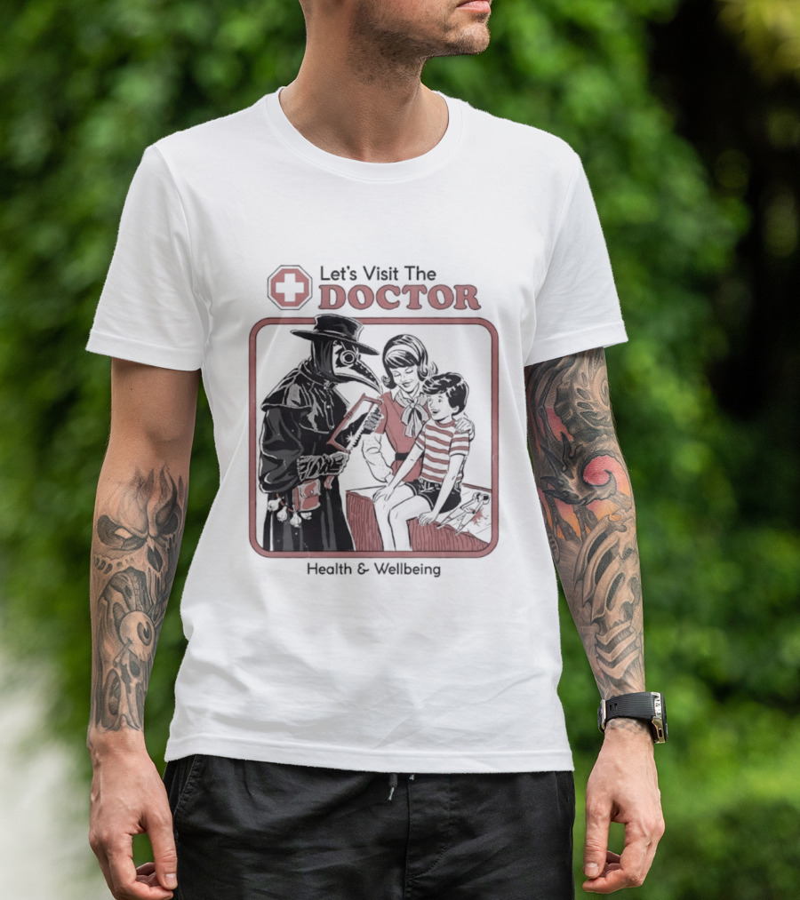 Let's Visit The Doctor Health And Wellbeing Vintage Medical Scene T-Shirt