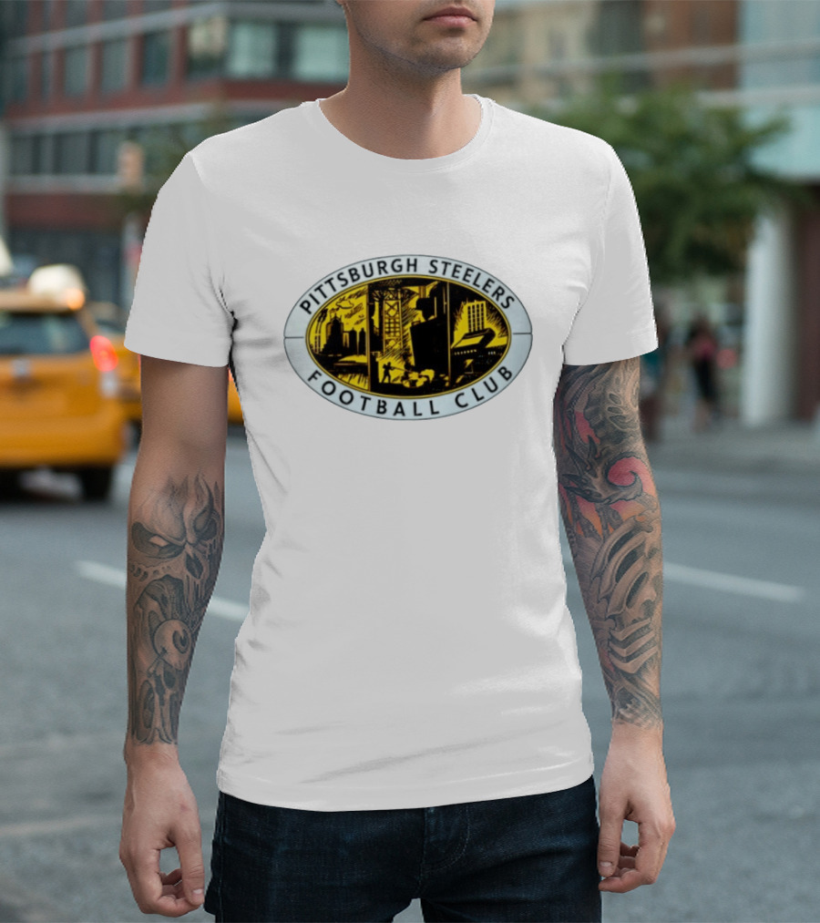 Pittsburgh Steelers Football Club Urban Skyline Distressed T-Shirt