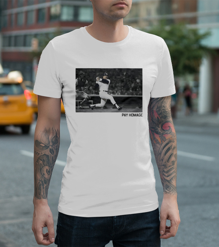 Reggie Jackson New York Yankees Baseball Pay Homage Iconic Swing Moment T-Shirt