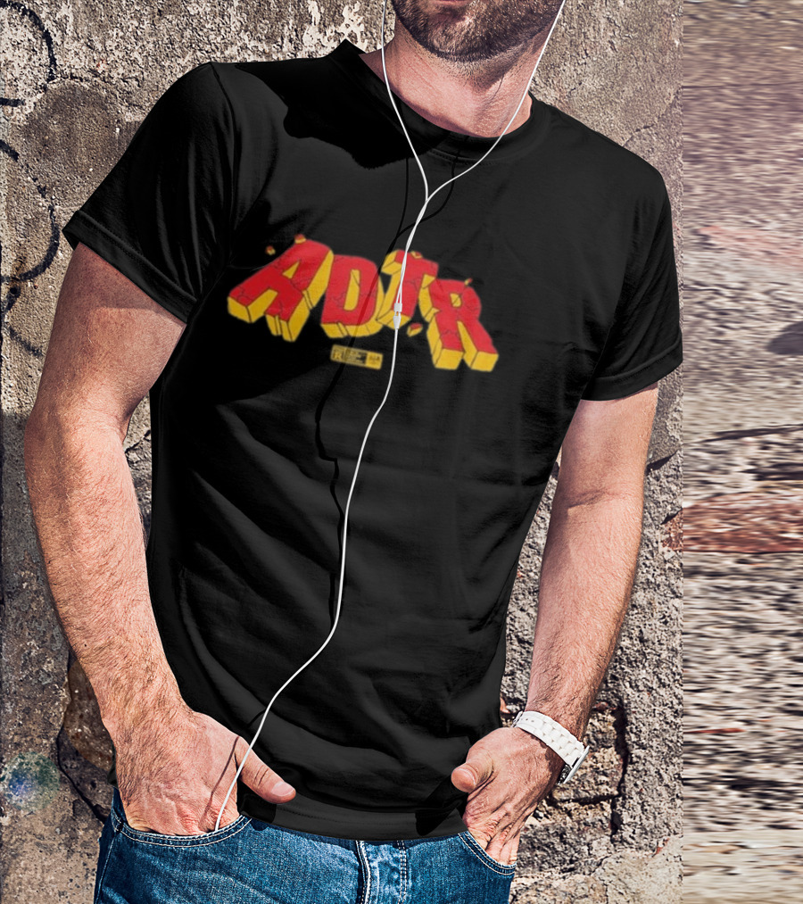 ADTR 2025 Comic Style Logo Vintage R Yellow And Red Block Letters T-Shirt