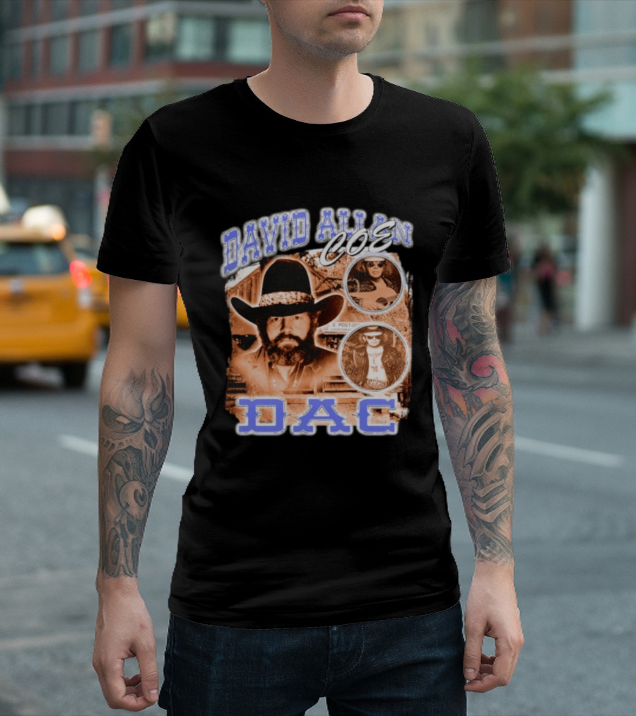 David Allan Coe DAC Cowboy Hat Sunglasses Collage T-Shirt
