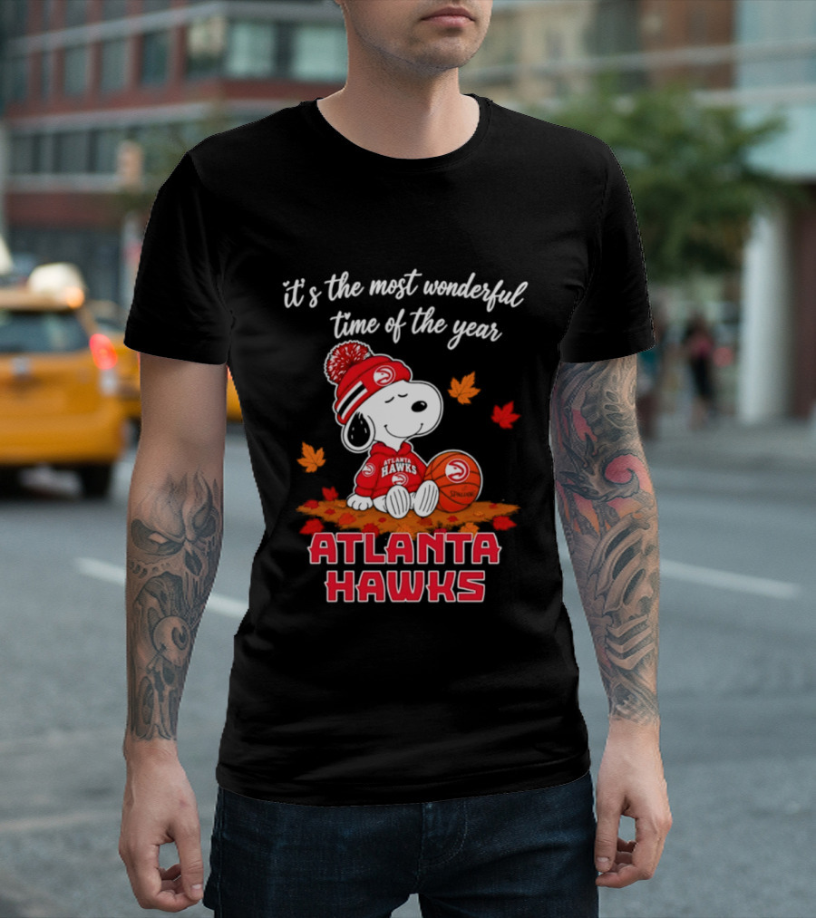 Atlanta Hawks Snoopy Halloween 2026 It's The Most Wonderful Time Of The Year T-Shirt