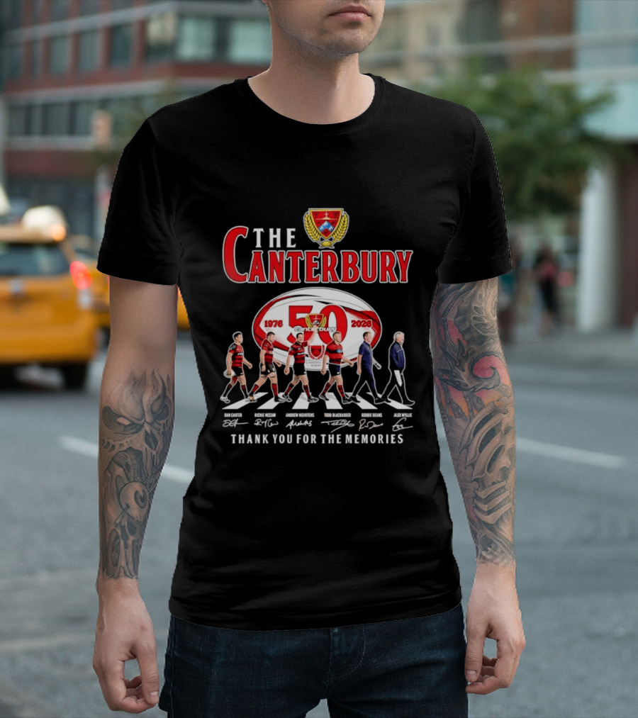 The Canterbury Rugby 50 Years 1976 2026 Thank You For The Memories Signatures T-Shirt