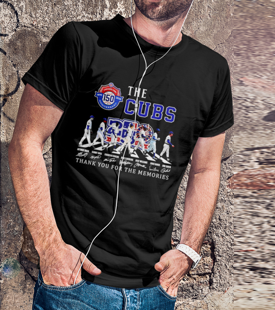 The Cubs 150th Anniversary 1876 2026 Thank You For The Memories 2026 Season Signatures T-Shirt