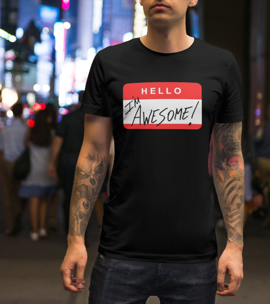The Miz WWE Hello I'm Awesome Badge Стicker T-Shirt
