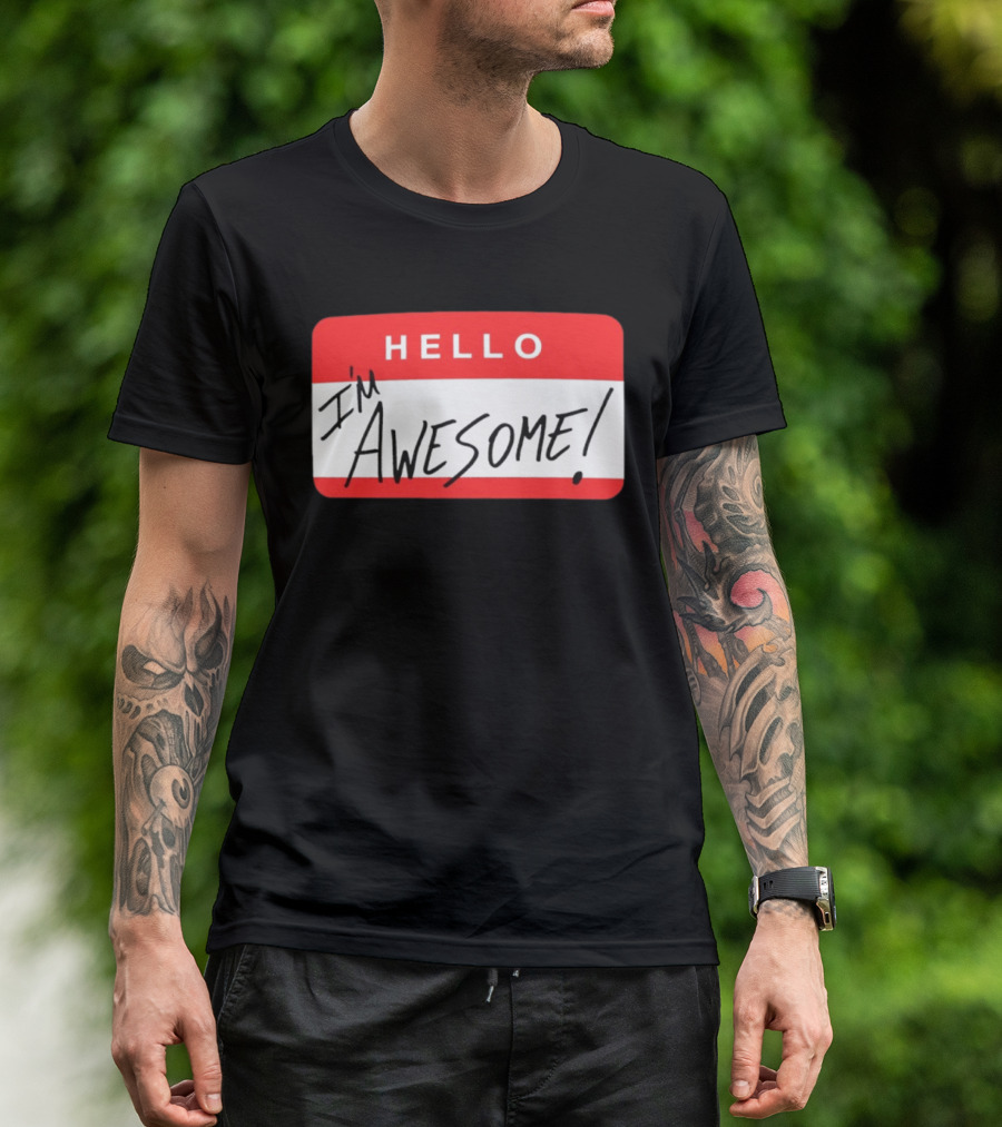 The Miz WWE Hello I'm Awesome Badge Стicker T-Shirt
