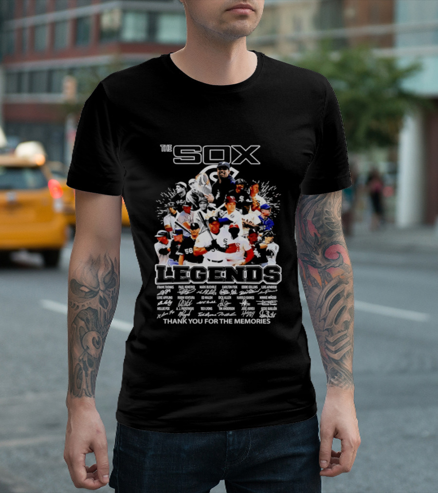 The Sox Legends Chicago White Sox Thank You For The Memories MLB Signatures T-Shirt