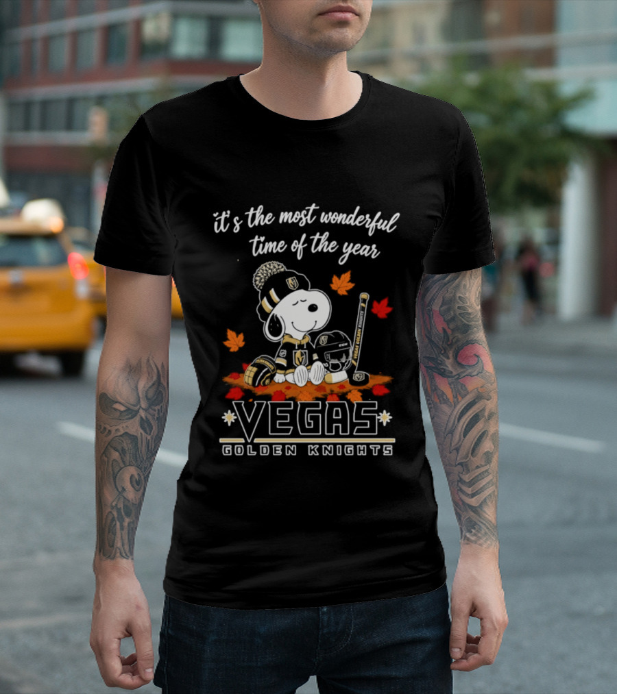Vegas Golden Knights Snoopy Autumn 2026 It's The Most Wonderful Time Of The Year T-Shirt