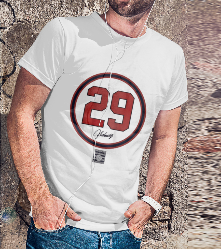 John Smoltz 29 Signature Red Circle T-Shirt