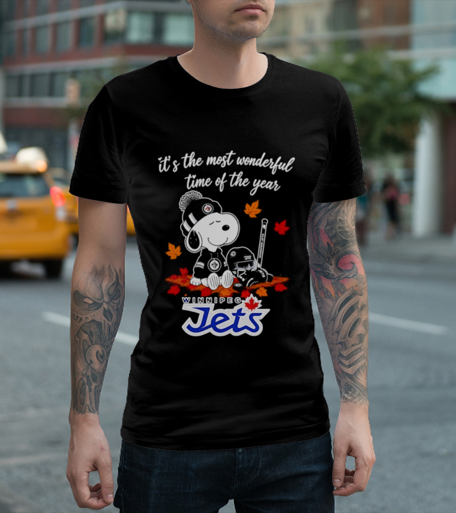 Winnipeg Jets Snoopy It's The Most Wonderful Time Of The Year 2026 T-Shirt