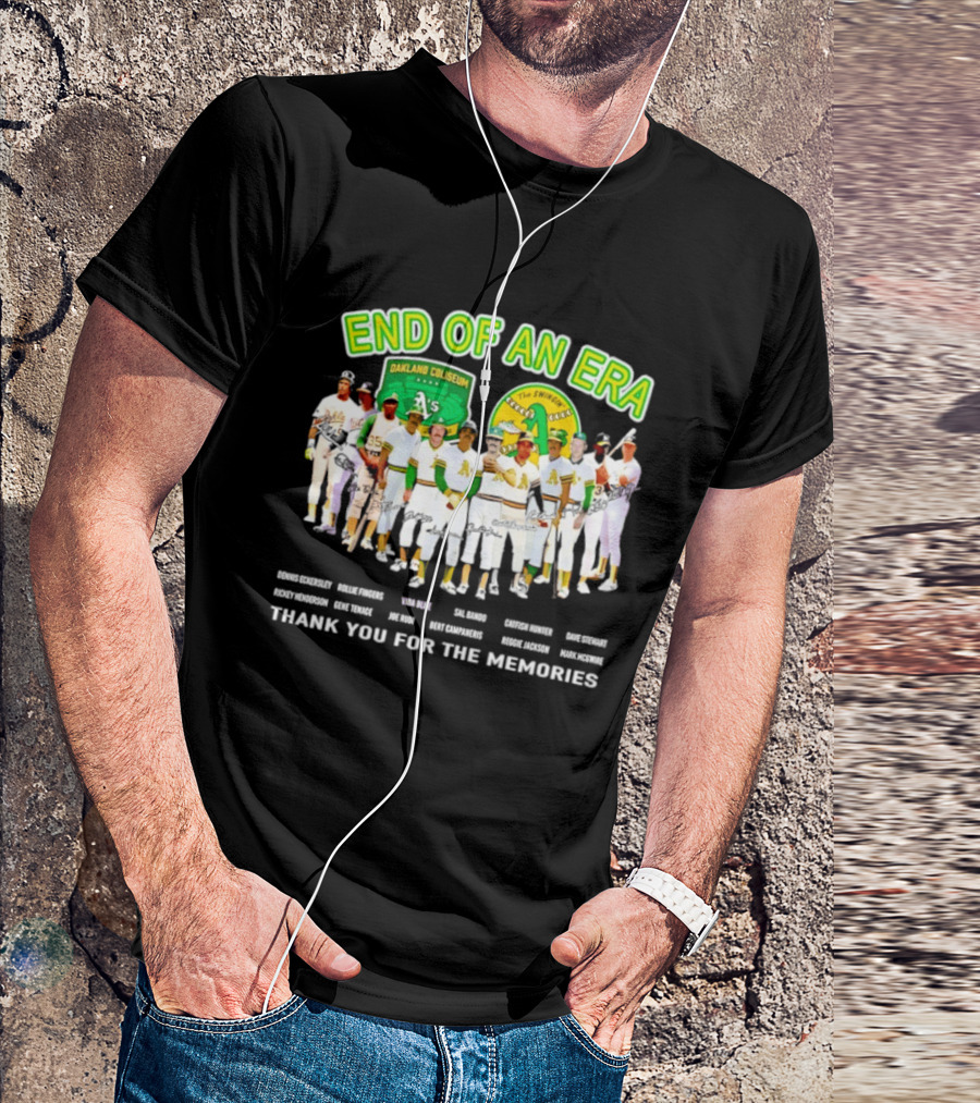 Oakland Athletics End Of An Era Oakland Coliseum A's Logo Thank You For The Memories T-Shirt
