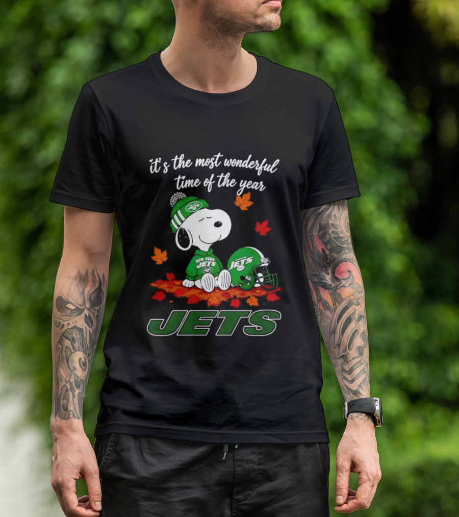 New York Jets Snoopy Fall Halloween 2026 Most Wonderful Time Of The Year T-Shirt