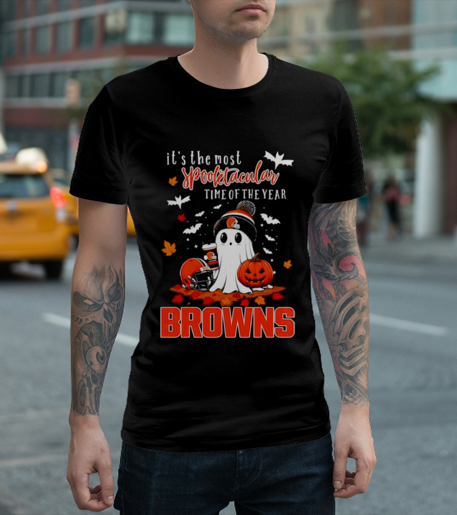 Cleveland Browns Spooktacular Halloween Ghost Time Of The Year T-Shirt