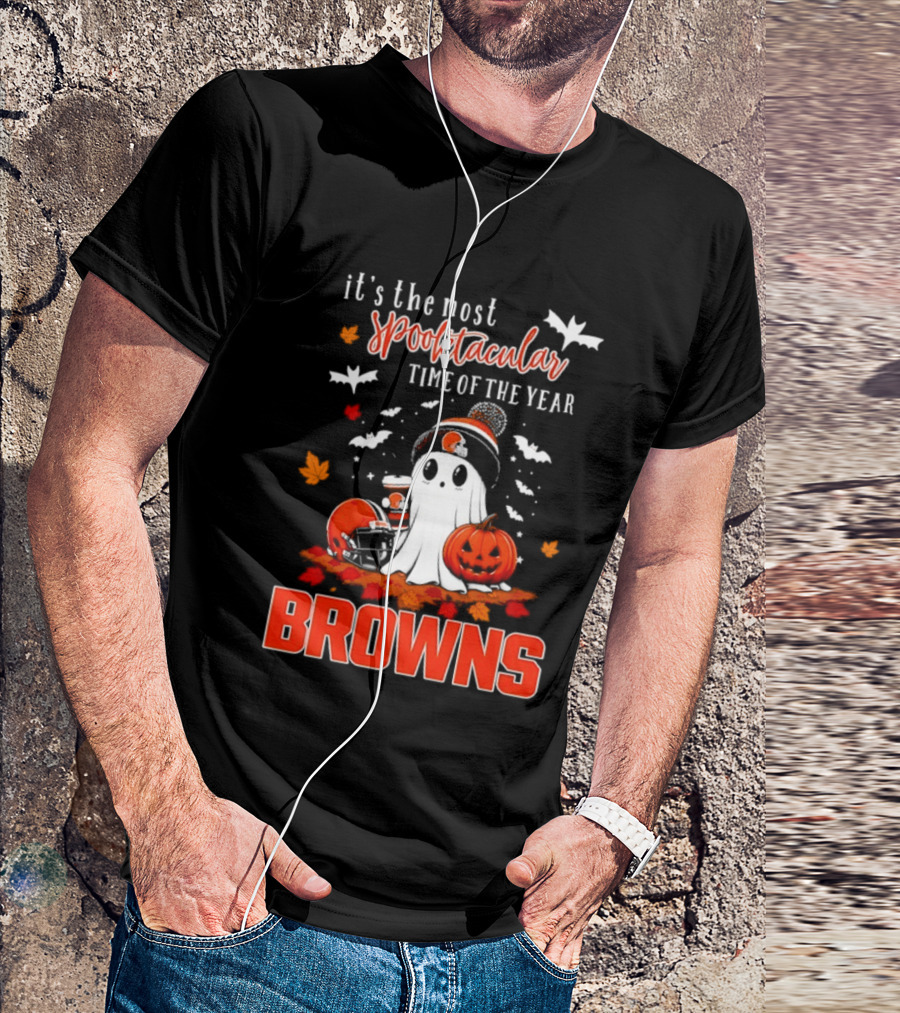 Cleveland Browns Spooktacular Halloween Ghost Time Of The Year T-Shirt