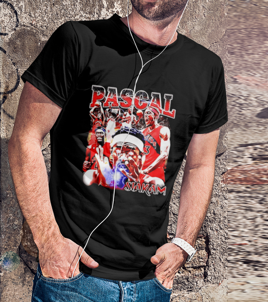Pascal Siakam Toronto Raptors Thunder Eyes Basketball Player Action Collage T-Shirt