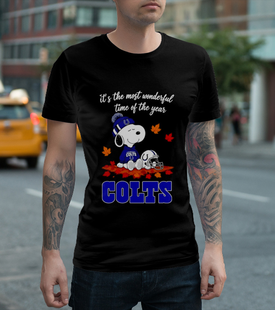 It's The Most Wonderful Time Of The Year Colts Snoopy Fall Halloween T-Shirt