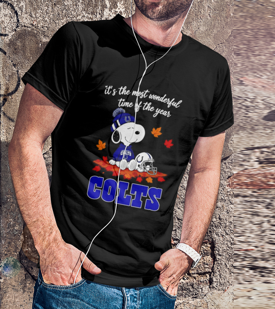 It's The Most Wonderful Time Of The Year Colts Snoopy Fall Halloween T-Shirt