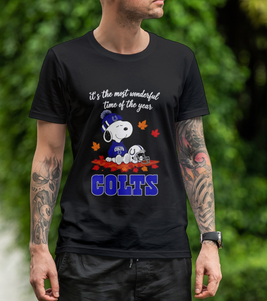 It's The Most Wonderful Time Of The Year Colts Snoopy Fall Halloween T-Shirt