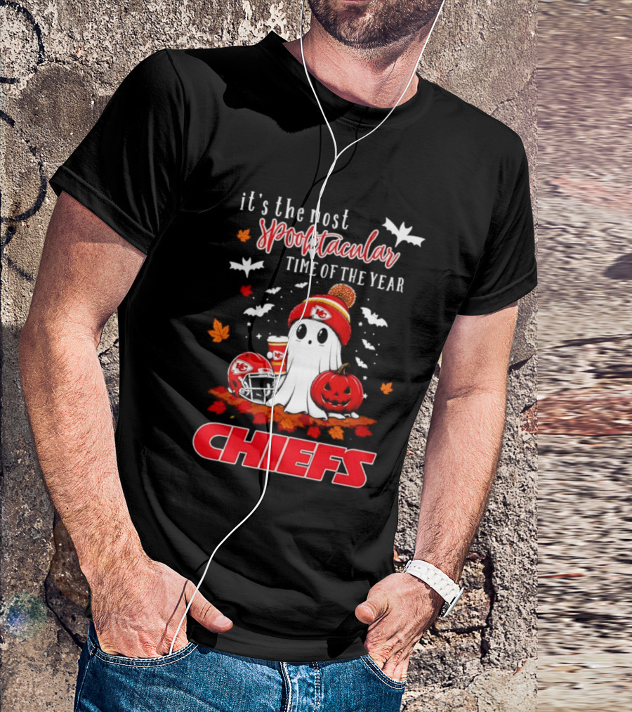 Kansas City Chiefs Halloween Ghost It's The Most Spooktacular Time Of The Year 2026 T-Shirt