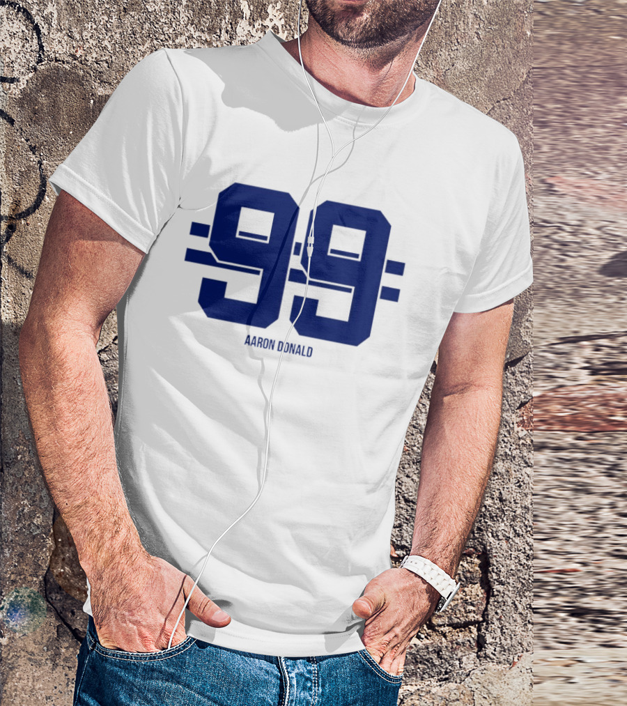 Aaron Donald 99 Los Angeles Rams Stripe Number T-Shirt